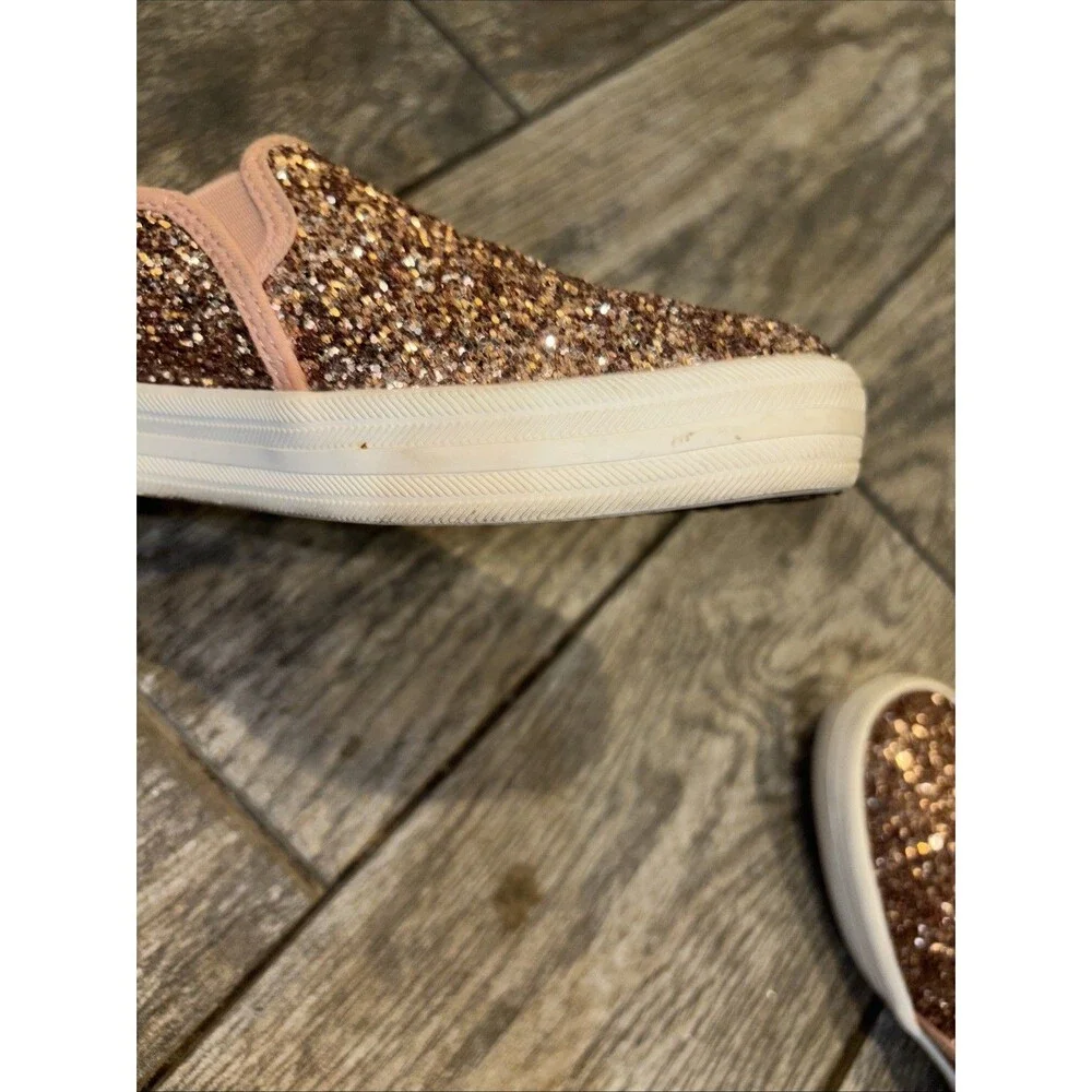 Keds Kate Spade Pink Glitter Slip On Sneakers Women’s Size 5.5